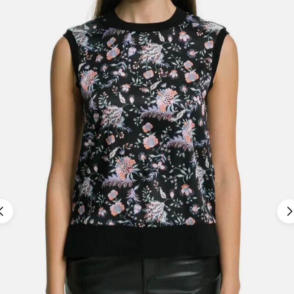 Ted Baker Black Ellein Spiced Up Floral Print Sleeveless Top $175 women’s NWT